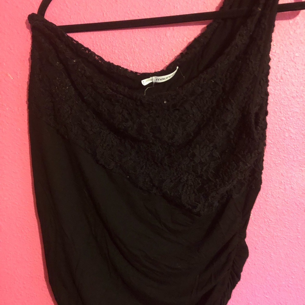 Black lace one shoulder top from Maurice’s - Picture 3 of 5